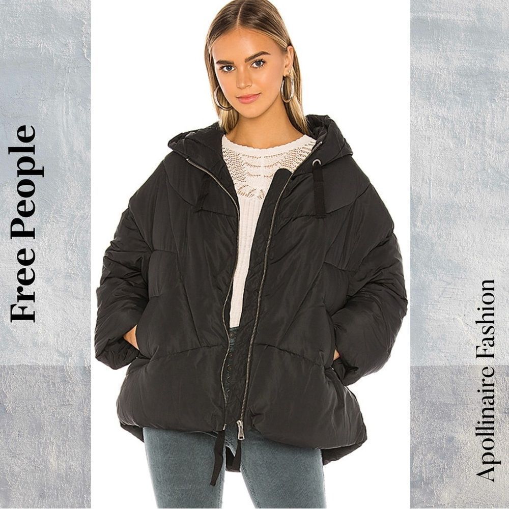 Free People Hailey Puffer Jacket in Black Size SP New